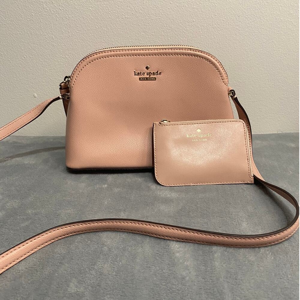 Kate Spade Crossbody Bag and Wallet Set Blush Pink Leather Everyday AS IS Flawed
